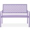 Best Choice Products Indoor Outdoor Steel Garden Bench w/ Geometric Backrest, Foot Levelers